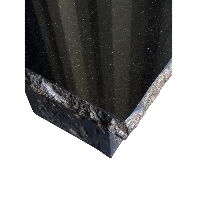 Postmodern Black Marble Stone Accent Table For Sale - Image 4 of 5