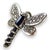 Early 21st Century 14k White Gold Dragonfly Pendant With Blue Sapphires and Diamonds For Sale - Image 5 of 6