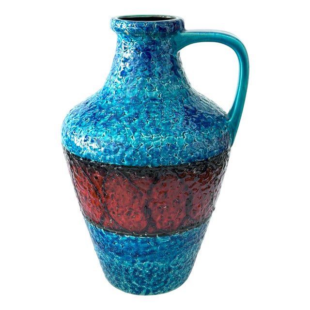 Large Fat Lava Floor Vase from Bay Keramik, Germany, 1960s For Sale