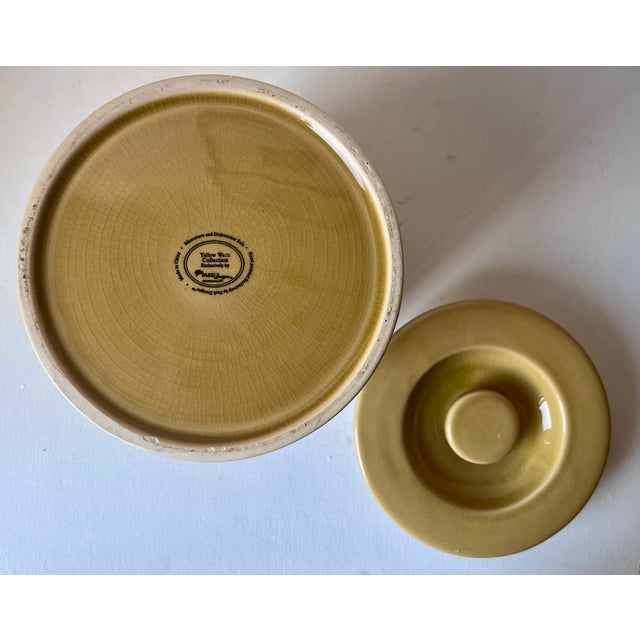 Yellow Ware Blue Banded Canister/Crock For Sale In New York - Image 6 of 7