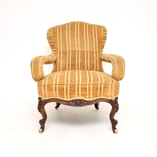 Antique Victorian Carved Walnut Armchair, 1860s For Sale - Image 13 of 13