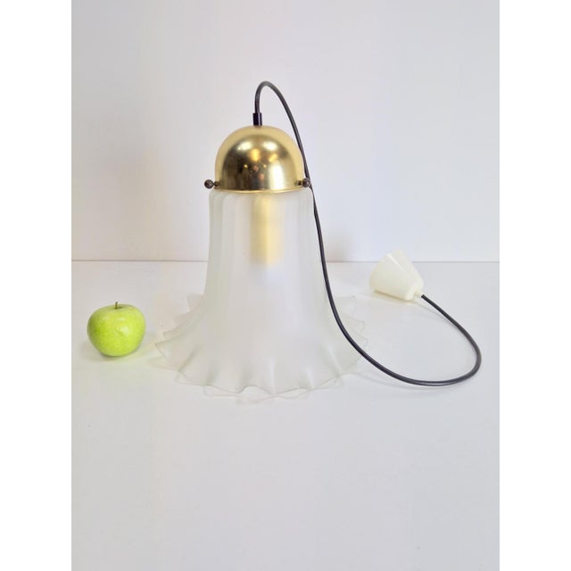 Vintage Glass & Brass Handkerchief Pendant Lamp from Peill & Putzler, 1960s For Sale - Image 4 of 11