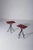 Contemporary Set of Vintage Italian Stools in Red Faux Leather, 1960 For Sale - Image 3 of 9
