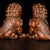 Brown Pair of Vintage Chinese Boxwood Carved Foo Dogs / Guardian Lions For Sale - Image 8 of 9