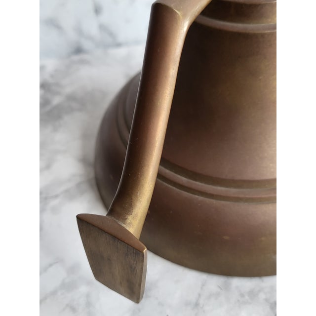 Vintage Brass Ship Bell With Rope Handle For Sale - Image 4 of 9