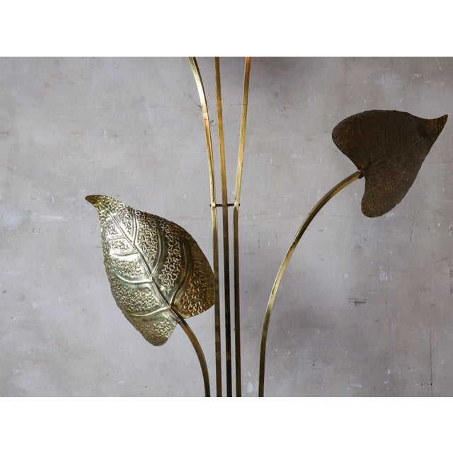 Floor Lamp with Brass Leaves attributed to Carlo Giorgi for Bottega Gadda, 1970s For Sale - Image 6 of 15