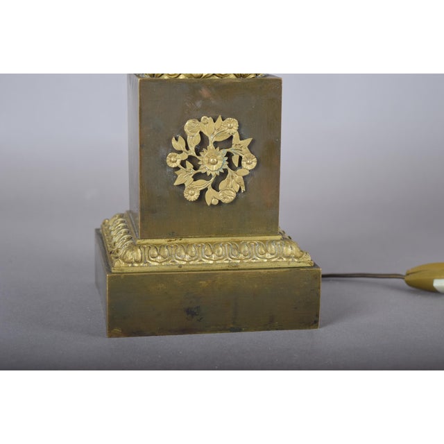 Antique Bronze Column Table Lamp, 1890s For Sale - Image 5 of 9