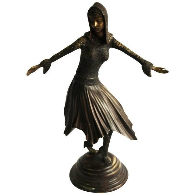 20th Century Art Deco Style Bronze Figure After Demétre Haralamb Chiparus For Sale - Image 5 of 5