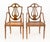 Pair of George III Style Paint-Decorated Satinwood Arm Chairs, each with lyre form splat and cane paneled seat. 37" H x...