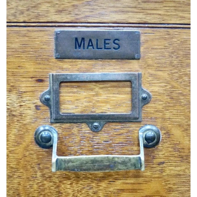 Large Oak Filing Cabinet, 1930s For Sale - Image 10 of 11