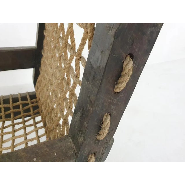 Dutch Oak and Rope Lounge Chair, 1960s For Sale - Image 9 of 12