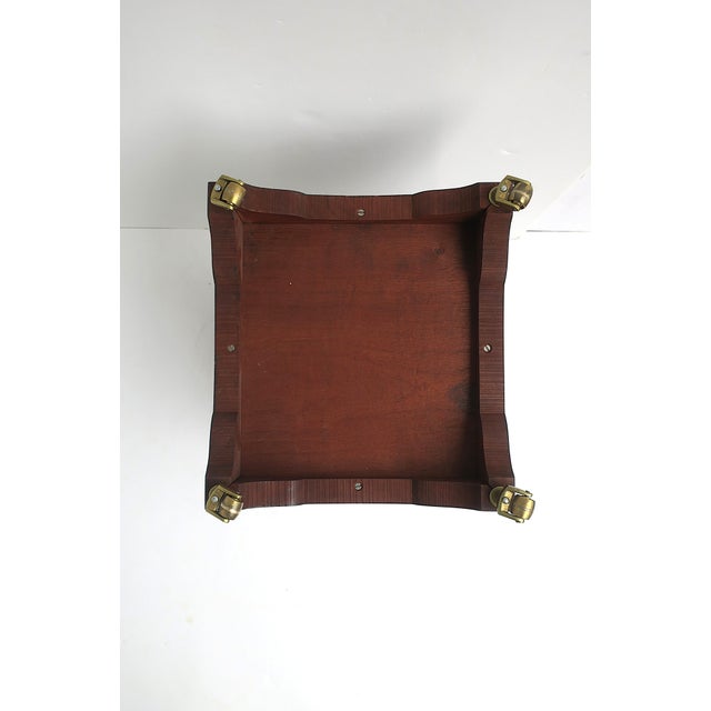 Telephone Table Mahogany Wood Leather, Two Avail. For Sale - Image 12 of 12