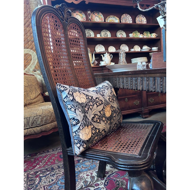 Textile Gp & J Baker "Tulips and Jasmine" Linen Print With Velvet Back Lumbar Pillow, 14" X 20" For Sale - Image 7 of 7