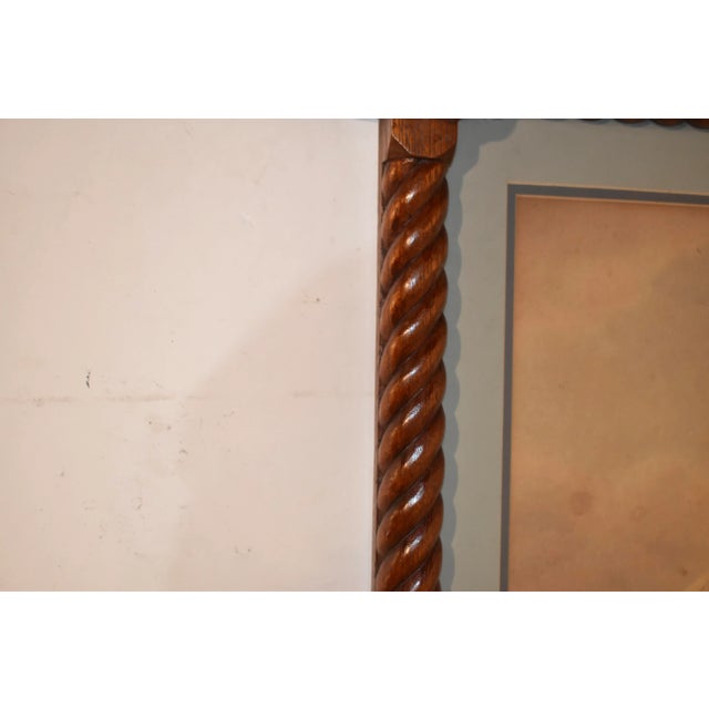 19th Century Print in Hand Carved Rope Frame For Sale - Image 10 of 11