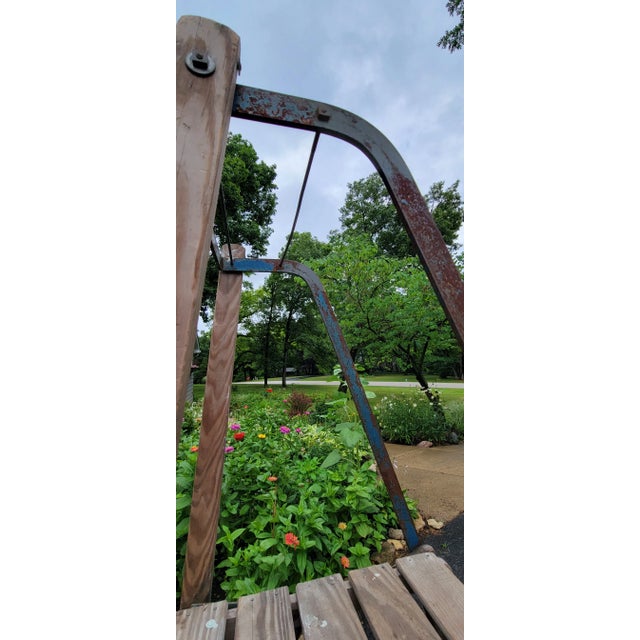 Early 20th Century Early 20th Century Vintage Ladder With Platform, Goshen Manufacturing Co. For Sale - Image 5 of 12