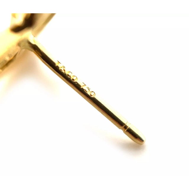 Tiffany & Co. Fancy Open Square 18k Yellow Gold Dangle Earrings, 2 Pieces For Sale - Image 9 of 10