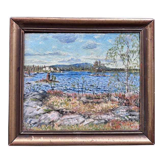 Swedish Spring Scene, Oil on Hardboard For Sale