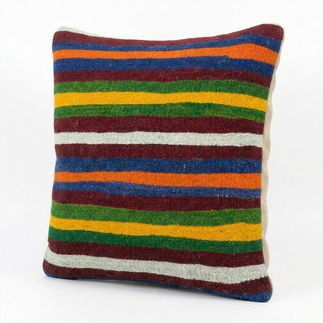 Mid-Century Modern Tribal Wool Rug Pillow Cover 20'' X 20'' For Sale - Image 3 of 4
