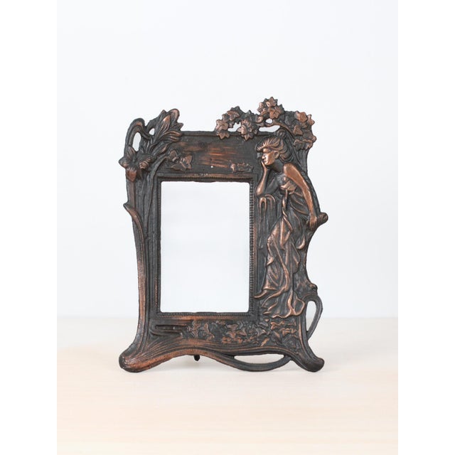 Mid-Century Art Nouveau–Style Cast Iron Picture Frame For Sale - Image 11 of 11
