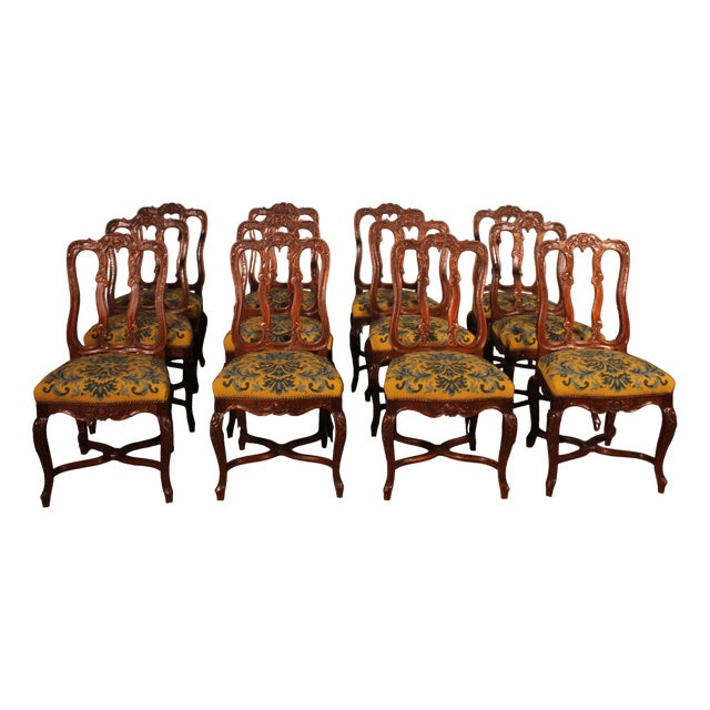 Louis XIV Oak Chairs, 1890s, Set of 12 For Sale