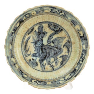 Chinese Blue and White Porcelain Dish For Sale