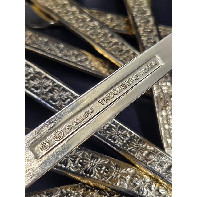 Vintage Gold Electroplate "Trocadero" Hostess & Serving Flatware- 53 Piece Collection For Sale - Image 10 of 18