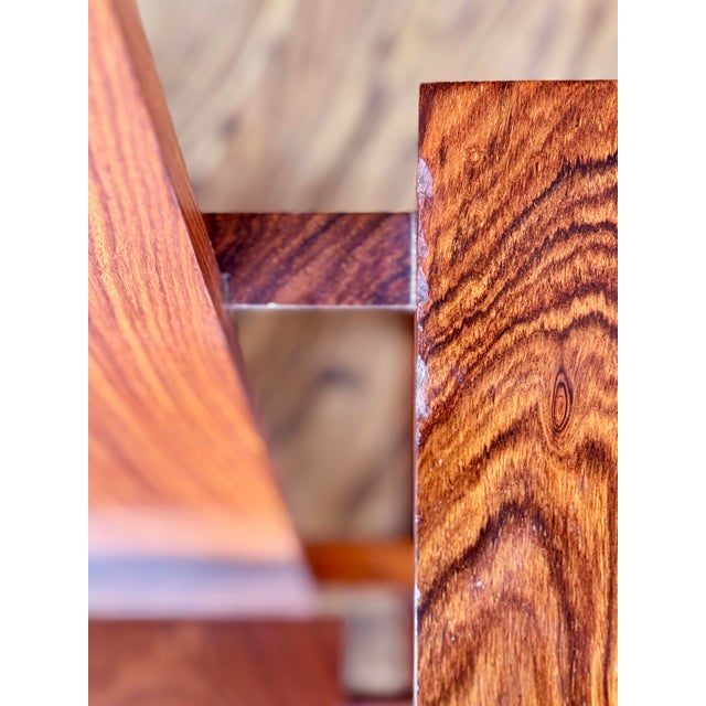 Attributed to Gerrit Rietveld 1917 Designed Red and Blue Chair Studio Reproduction 1960s Rosewood For Sale - Image 6 of 6
