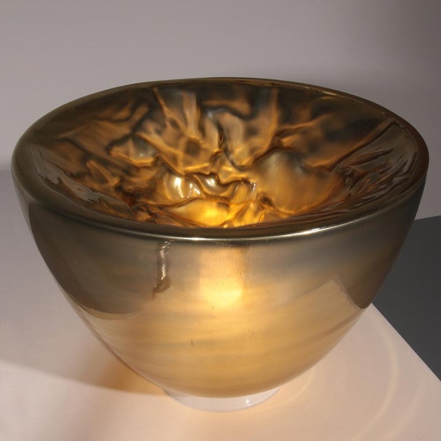 This exquisite Murano glass lamp, for Mazzega in the 1970s, is a stunning example of Italian craftsmanship and vintage...