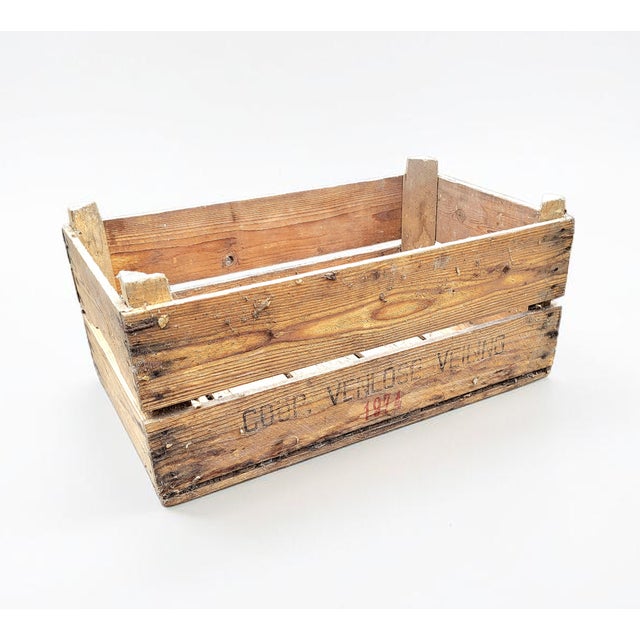 A wonderfully authentic vintage dutch wooden fruit crate basket from the venlo region, dating to the 1970s and marked...
