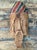 Brown Vintage Rustic Carved Wood Mask For Sale - Image 8 of 11