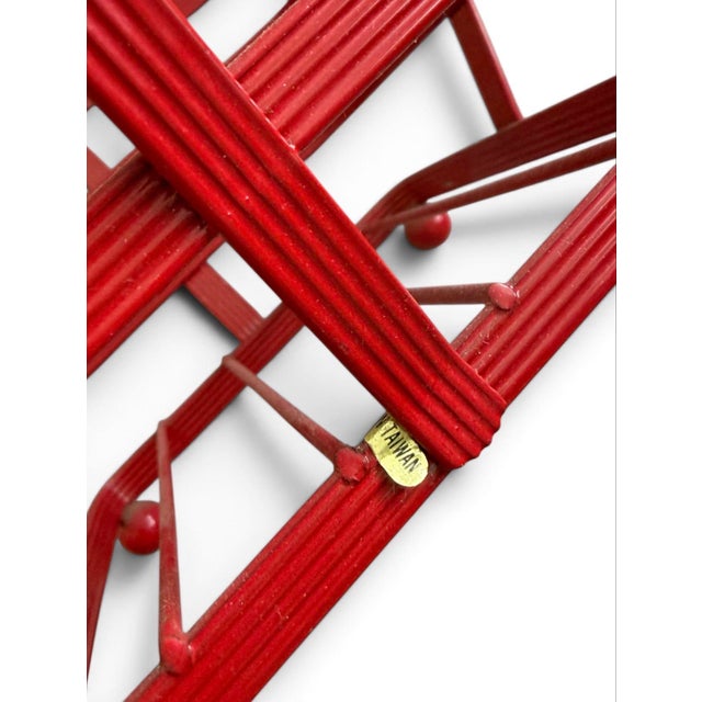 Late 20th Century Vintage Red Atomic Wire Basket | Geometric Mid-Century Modern Storage | Taiwan For Sale - Image 5 of 5