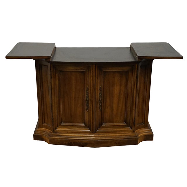Brown Century Furniture Solid Walnut Italian Neoclassical Tuscan Style 40"- 52" Flip Top Server Buffet For Sale - Image 8 of 12