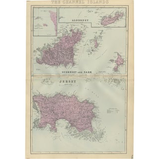 Channel Islands Map by George W. Bacon, London, United Kingdom, 1885 For Sale