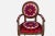 Brick Red Set of 6 Wooden Suzani Armchair - Diningroom Chair With Bergere Style For Sale - Image 8 of 13