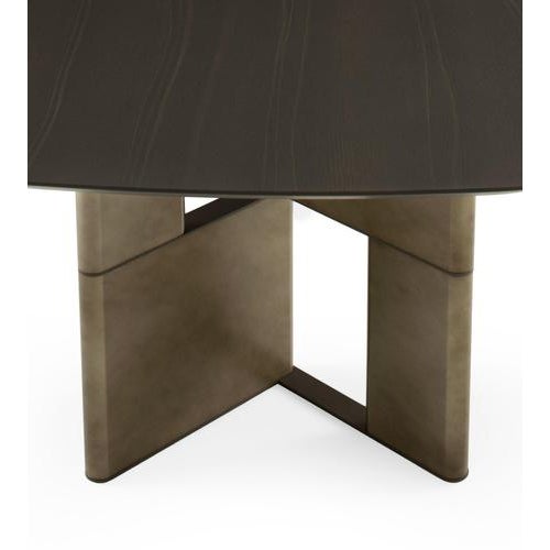 Wood Tetris Laguna Oak and Bronze Dining Table by Morica Design For Sale - Image 7 of 9