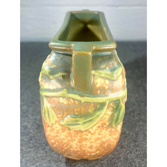 Roseville Pottery Antique Roseville Dahlrose Art Pottery Vase For Sale - Image 4 of 8