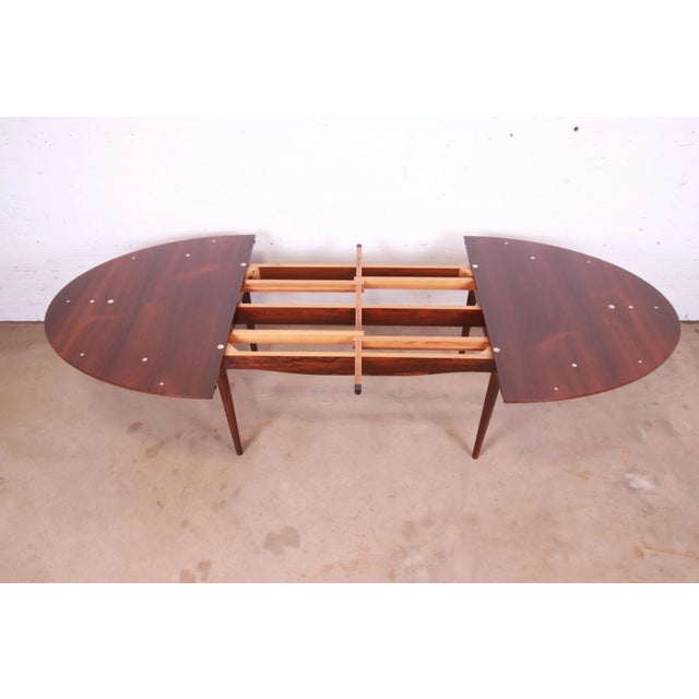 Wood Outstanding Finn Juhl Rosewood and Silver Inlay "Judas" Dining Table, Newly Restored For Sale - Image 7 of 13