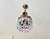 Pink Vintage Brass Crown Chandelier With Hand-Painted Pink and Ice Blue Crystal Prisms For Sale - Image 8 of 17