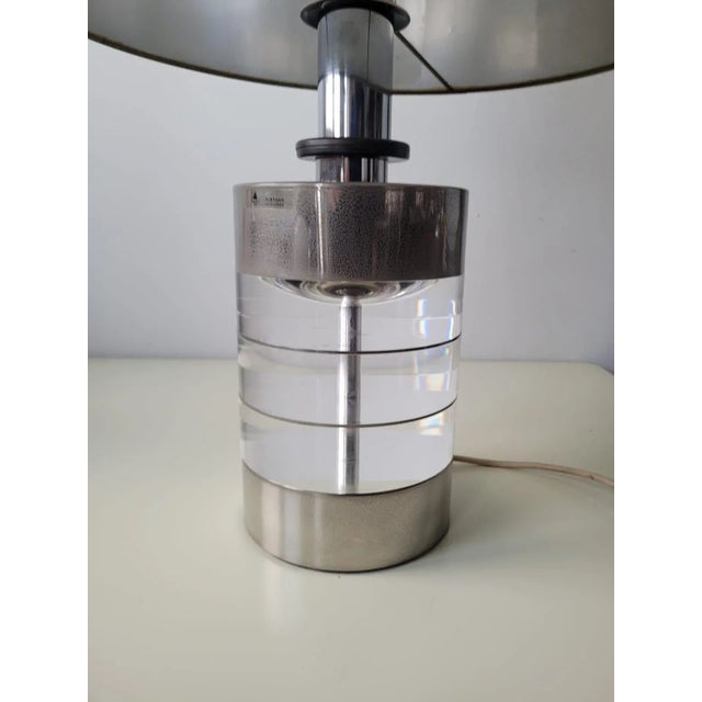 Table Lamp in Polished and Nickel-Plated Brass by L. Bonan, 1970s For Sale - Image 10 of 12