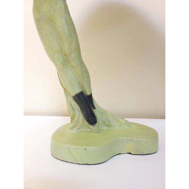 Chalk Balinese Dancer Lamps With Shades - a Pair For Sale - Image 4 of 8