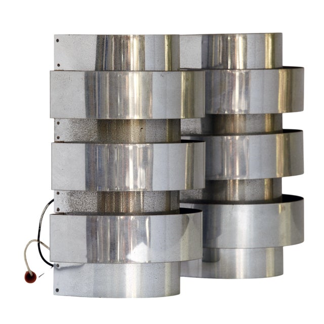 Vintage Mid-Century Modern Chrome Sconces - Pair For Sale In Los Angeles - Image 6 of 11