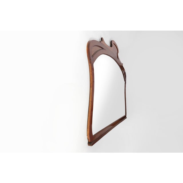 Wood Large Art Nouveau Wooden Chimney Mirror, 1890s For Sale - Image 7 of 13