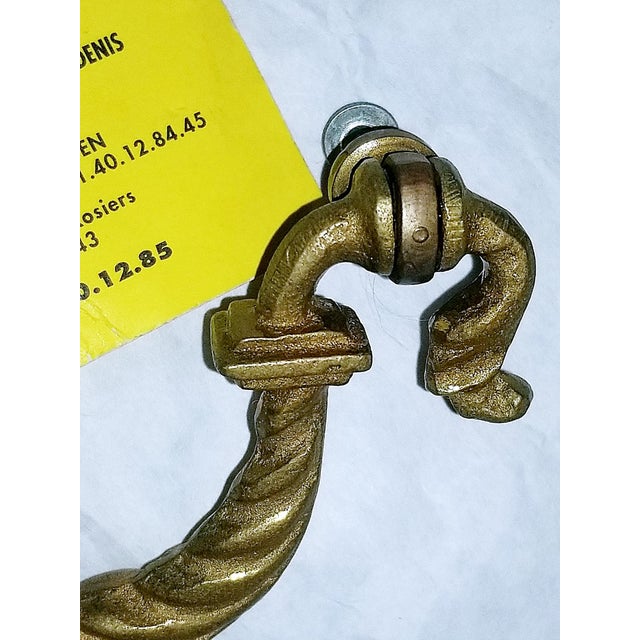 1960s French Dore' Bronze Hardware Pulls, a Pair For Sale - Image 4 of 6