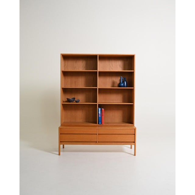 Vintage Scandinavian Oak Bookcase, 1960s For Sale - Image 3 of 11
