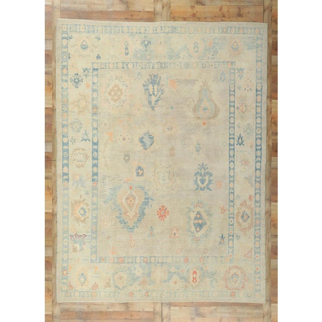 Oyster Gray Modern Style Turkish Oushak Rug, 08'04 X 11'01 For Sale - Image 8 of 9