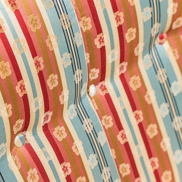 Vintage Three-Seater Sofa in Multi-Colored Striped Fabric, 1950s For Sale - Image 4 of 13