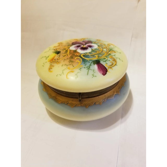 Antique Bohemian Glass Powder Jar Dresser Box For Sale - Image 10 of 10