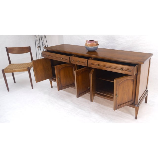 Fine Mid Century Light Walnut 5 Doors 3 Drawers Credenza Dresser Sideboard MINT