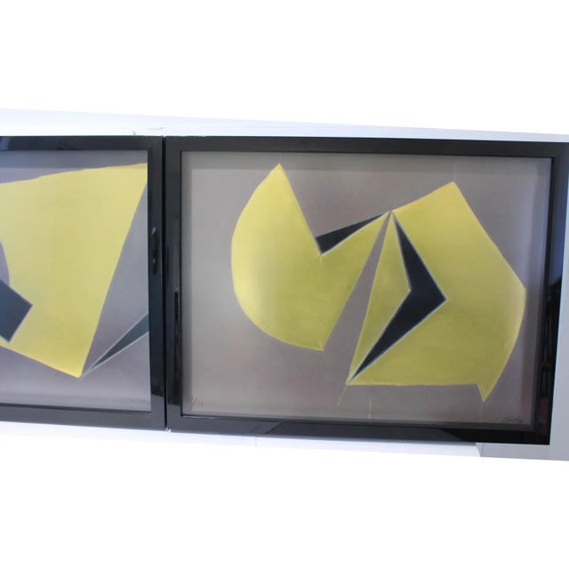 Abstract Pair Abstract Gold Foil Collages by Sica For Sale - Image 3 of 16