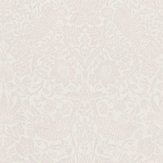 Morris & Co Pure Strawberry Thief Wallpaper in Oyster/Chalk For Sale
